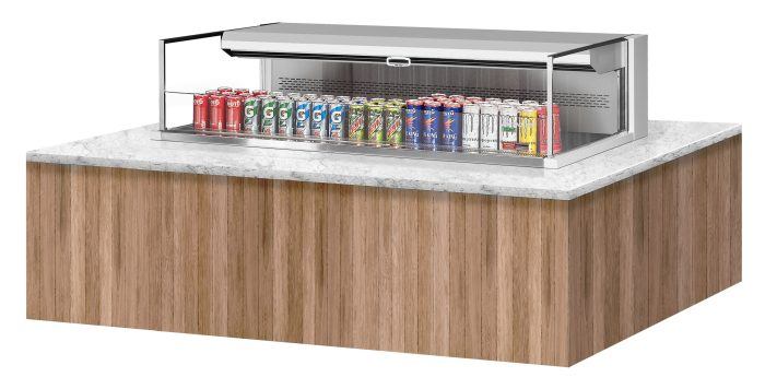 Turbo Air TOM-60L-UF-W-1SI-N 59 7/8" Drop-In Horizontal Open Air Cooler w/ (1) Level – White Exterior, 115v - Bakery Wholesalers