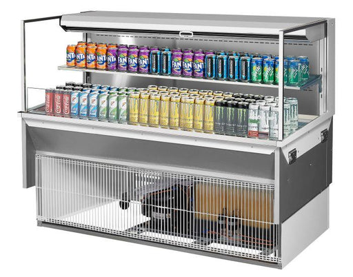 Turbo Air TOM-60L-UF-W-2SI-N 59 7/8" Drop-In Horizontal Open Air Cooler w/ (2) Levels – White Exterior, 115v - Bakery Wholesalers