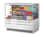 Turbo Air TOM-60L-UF-W-3S-N 58 3/4" White Low Profile Horizontal Open Air Cooler w/ (3) Levels – Ultra Front Merchandiser, 115v - Bakery Wholesalers