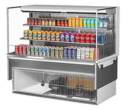 Turbo Air TOM-60L-UF-W-3SI-N 59 7/8" Drop-In Horizontal Open Air Cooler w/ (3) Levels – White Exterior, 115v - Donut-Equipment.com