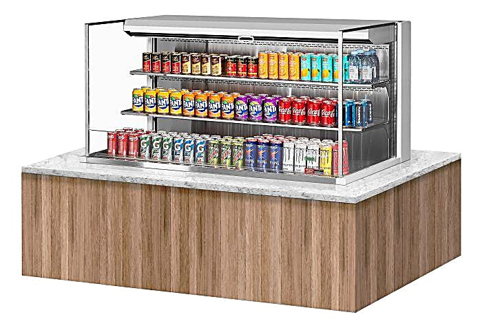 Turbo Air TOM-60L-UF-W-3SI-N 59 7/8" Drop-In Horizontal Open Air Cooler w/ (3) Levels – White Exterior, 115v - Donut-Equipment.com