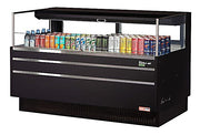 Turbo Air TOM-60L-UFD-B-1S-N 58 3/4" Black Low Profile Horizontal Open Air Cooler w/ (1) Level – Ultra Front Deluxe Merchandiser, 115v - Donut-Equipment.com
