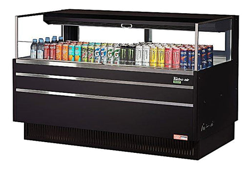 Turbo Air TOM-60L-UFD-B-1S-N 58 3/4" Black Low Profile Horizontal Open Air Cooler w/ (1) Level – Ultra Front Deluxe Merchandiser, 115v - Donut-Equipment.com
