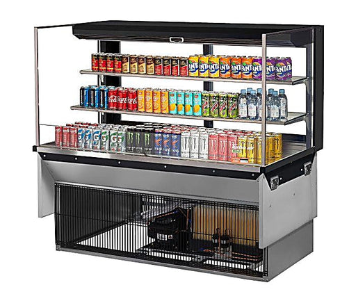 Turbo Air TOM-60L-UFD-W-3SI-N 60" Drop-In Horizontal Open Air Cooler w/ (3) Levels – White Exterior, 115v - Donut-Equipment.com