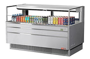 Turbo Air TOM-60L-UFD-S-1S-N 58 3/4" Stainless Steel Low Profile Horizontal Open Air Cooler w/ (1) Level – Ultra Front Deluxe Merchandiser, 115v - Donut-Equipment.com