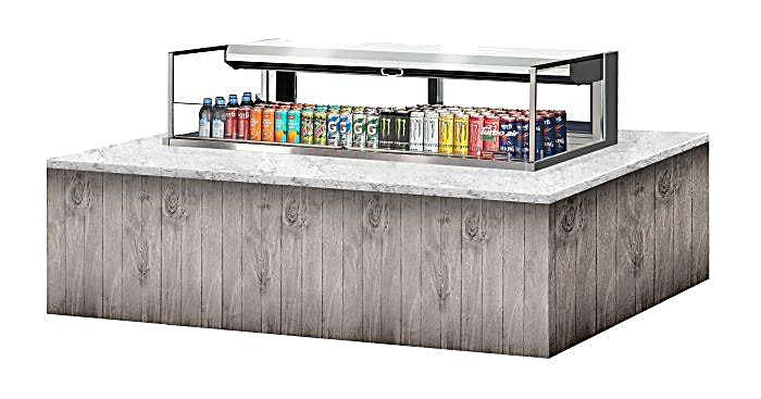 Turbo Air TOM-60L-UFD-S-1SI-N 60" Drop-In Horizontal Open Air Cooler w/ (1) Level – Stainless Steel Exterior, 115v - Donut-Equipment.com