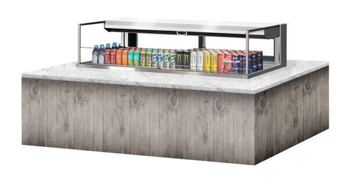 Turbo Air TOM-60L-UFD-S-1SI-N 60" Drop-In Horizontal Open Air Cooler w/ (1) Level – Stainless Steel Exterior, 115v - Bakery Wholesalers