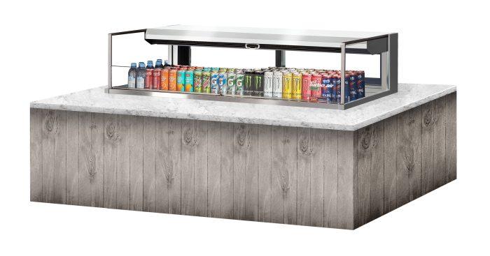 Turbo Air TOM-60L-UFD-S-1SI-N 60" Drop-In Horizontal Open Air Cooler w/ (1) Level – Stainless Steel Exterior, 115v - Bakery Wholesalers