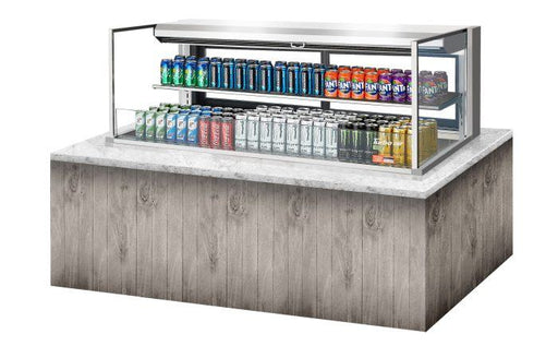 Turbo Air TOM-60L-UFD-S-2SI-N 60" Drop-In Horizontal Open Air Cooler w/ (2) Levels – Stainless Steel Exterior, 115v - Bakery Wholesalers