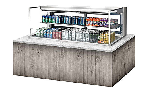 Turbo Air TOM-60L-UFD-S-2SI-N 60" Drop-In Horizontal Open Air Cooler w/ (2) Levels – Stainless Steel Exterior, 115v - Donut-Equipment.com