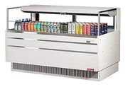 Turbo Air TOM-60L-UFD-W-1S-N 58 3/4" White Low Profile Horizontal Open Air Cooler w/ (1) Level – Ultra Front Deluxe Merchandiser, 115v - Donut-Equipment.com
