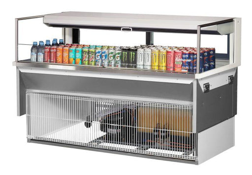 Turbo Air TOM-60L-UFD-W-1SI-N 60" Drop-In Horizontal Open Air Cooler w/ (1) Level – White Exterior, 115v - Bakery Wholesalers