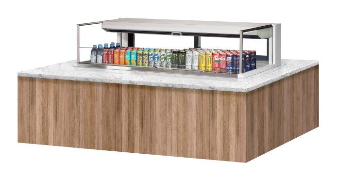 Turbo Air TOM-60L-UFD-W-1SI-N 60" Drop-In Horizontal Open Air Cooler w/ (1) Level – White Exterior, 115v - Bakery Wholesalers