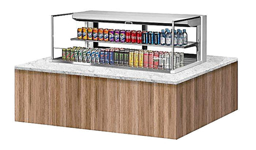 Turbo Air TOM-60L-UFD-W-2SI-N 60" Drop-In Horizontal Open Air Cooler w/ (2) Levels – White Exterior, 115v - Donut-Equipment.com