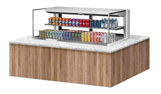 Turbo Air TOM-60L-UFD-W-2SI-N 60" Drop-In Horizontal Open Air Cooler w/ (2) Levels – White Exterior, 115v - Bakery Wholesalers