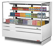 Turbo Air TOM-60L-UFD-W-3S-N 58 3/4"  White Low Profile Horizontal Open Air Cooler w/ (3) Levels – Ultra Front Deluxe Merchandiser, 115v - Donut-Equipment.com