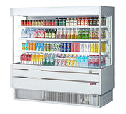 Turbo Air TOM-60MSEW-N 63 1/4" White Narrow Depth Vertical Open Air Cooler / Air Curtain Display Case with (4) Levels, 115v - Donut-Equipment.com