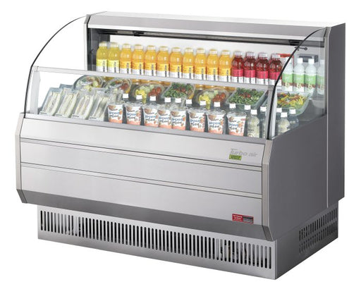Turbo Air TOM-60SS-N 63 3/8" Slim Line Horizontal Open Air Cooler w/ (3) Shelves – Stainless Steel Exterior, 115v - Bakery Wholesalers