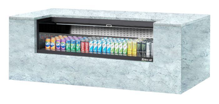 Turbo Air TOM-60UC-B-N 60 1/4" Horizontal Open Air Cooler w/ (1) Level – Black Exterior, 115v - Donut-Equipment.com