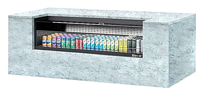 Turbo Air TOM-60UC-B-N 60 1/4" Horizontal Open Air Cooler w/ (1) Level – Black Exterior, 115v - Donut-Equipment.com