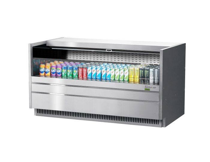 Turbo Air TOM-60UC-S-N 60 1/4" Drop-In Horizontal Open Air Cooler w/ (1) Level – Stainless Steel Exterior, 115v - Bakery Wholesalers