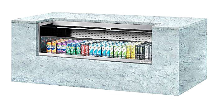 Turbo Air TOM-60UC-S-N 60 1/4" Drop-In Horizontal Open Air Cooler w/ (1) Level – Stainless Steel Exterior, 115v - Donut-Equipment.com