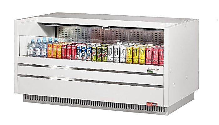 Turbo Air TOM-60UC-W-N 60 1/4" Horizontal Open Air Cooler w/ (1) Level – White Exterior, 115v - Donut-Equipment.com