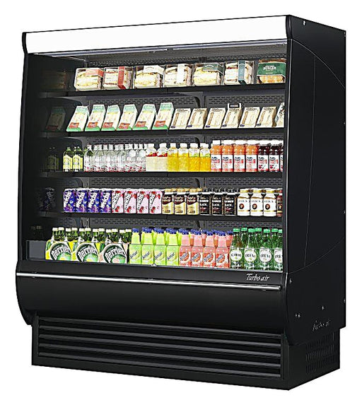 Turbo Air TOM-72DXB-SP-N 68 3/4" Black Extra Deep Vertical Open Air Cooler w/ Solid Side Panels, (5) Levels, 220v/1ph - Donut-Equipment.com