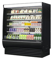 Turbo Air TOM-72DXB-SP-N 68 3/4" Black Extra Deep Vertical Open Air Cooler w/ Solid Side Panels, (5) Levels, 220v/1ph - Donut-Equipment.com