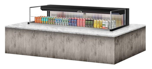 Turbo Air TOM-72L-UF-B-1SI-N 71 7/8" Drop-In Horizontal Open Air Cooler w/ (1) Level – Black Exterior, 220v/1ph - Bakery Wholesalers