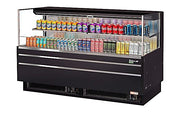 Turbo Air TOM-72L-UF-B-2S-N 70 3/4" Black Low Profile Horizontal Open Air Cooler w/ (2) Levels – Ultra Front Merchandiser, 220v/1ph - Donut-Equipment.com