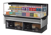 Turbo Air TOM-72L-UF-B-2SI-N 71 7/8" Drop-In Horizontal Open Air Cooler w/ (2) Levels – Black Exterior, 220v/1ph - Donut-Equipment.com