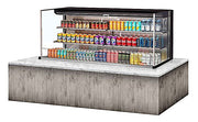 Turbo Air TOM-72L-UF-B-3SI-N 71 7/8" Drop-In Horizontal Open Air Cooler w/ (3) Levels – Black Exterior, 220v/1ph - Donut-Equipment.com