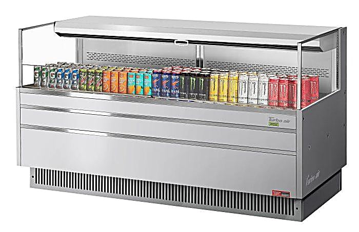 Turbo Air TOM-72L-UF-S-1S-N 70 3/4" Stainless Steel Low Profile Horizontal Open Air Cooler w/ (1) Level – Ultra Front Merchandiser, 220v/1ph - Donut-Equipment.com