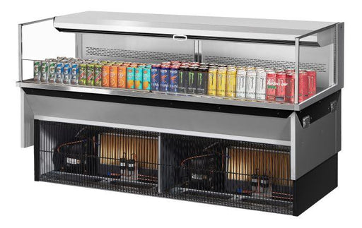 Turbo Air TOM-72L-UF-S-1SI-N 72" Stainless Steel Drop-In Refrigerated Open Display Case Merchandiser w/ (1) Level, 220v/1ph - Bakery Wholesalers