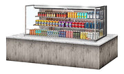 Turbo Air TOM-72L-UF-S-3S-N 71" Stainless Steel Horizontal Refrigerated Open Curtain Merchandiser w/ (4) Levels, 220v/1ph - Donut-Equipment.com