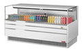 Turbo Air TOM-72L-UF-W-1S-N 70 3/4" White Low Profile Horizontal Open Air Cooler w/ (1) Level – Ultra Front Merchandiser, 220v/1ph - Bakery Wholesalers