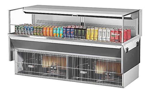 Turbo Air TOM-72L-UF-W-1SI-N 71 7/8" Drop-In Horizontal Open Air Cooler w/ (1) Level – White Exterior, 220v/1ph - Donut-Equipment.com