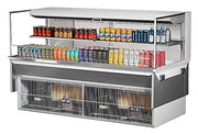 Turbo Air TOM-72L-UF-W-2SI-N 71 7/8" Drop-In Horizontal Open Air Cooler w/ (2) Levels – White Exterior, 220v/1ph - Donut-Equipment.com
