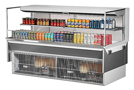 Turbo Air TOM-72L-UF-W-2SI-N 71 7/8" Drop-In Horizontal Open Air Cooler w/ (2) Levels – White Exterior, 220v/1ph - Donut-Equipment.com
