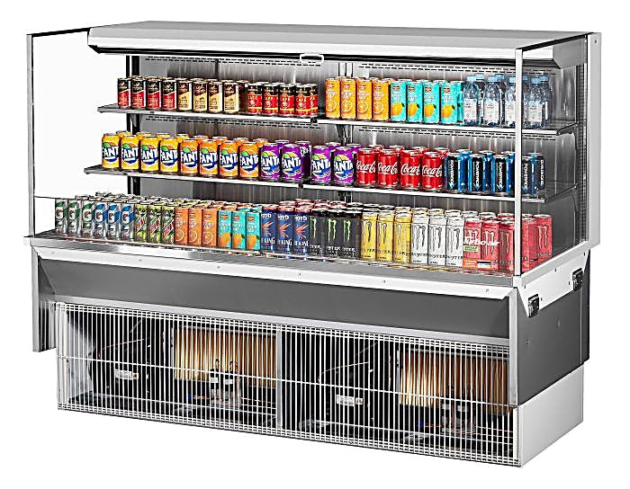 Turbo Air TOM-72L-UF-W-3SI-N 71 7/8" Drop-In Horizontal Open Air Cooler w/ (3) Levels – White Exterior, 220v/1ph - Donut-Equipment.com