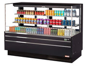 Turbo Air TOM-72L-UFD-B-3S-N 70 3/4" Black Low Profile Horizontal Open Air Cooler w/ (3) Levels – Ultra Front Deluxe Merchandiser, 220v/1ph - Donut-Equipment.com