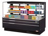 Turbo Air TOM-72L-UFD-B-3S-N 70 3/4" Black Low Profile Horizontal Open Air Cooler w/ (3) Levels – Ultra Front Deluxe Merchandiser, 220v/1ph - Bakery Wholesalers