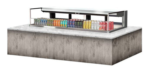 Turbo Air TOM-72L-UFD-S-1SI-N 72" Drop-In Horizontal Open Air Cooler w/ (1) Level – Stainless Steel Exterior, 220v/1ph - Bakery Wholesalers