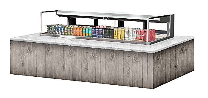 Turbo Air TOM-72L-UFD-S-1SI-N 72" Drop-In Horizontal Open Air Cooler w/ (1) Level – Stainless Steel Exterior, 220v/1ph - Donut-Equipment.com