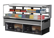 Turbo Air TOM-72L-UFD-S-2SI-N 72" Drop-In Horizontal Open Air Cooler w/ (2) Levels – Stainless Steel Exterior, 220v/1ph - Donut-Equipment.com