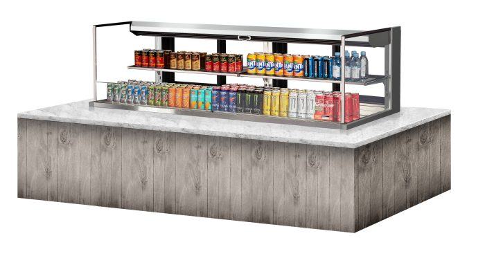 Turbo Air TOM-72L-UFD-S-2SI-N 72" Drop-In Horizontal Open Air Cooler w/ (2) Levels – Stainless Steel Exterior, 220v/1ph - Bakery Wholesalers