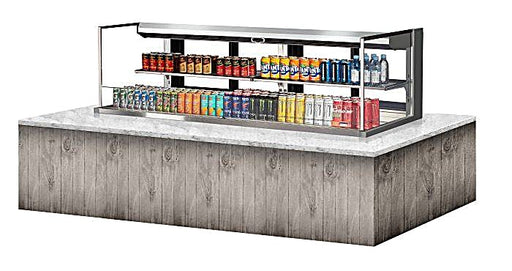 Turbo Air TOM-72L-UFD-S-2SI-N 72" Drop-In Horizontal Open Air Cooler w/ (2) Levels – Stainless Steel Exterior, 220v/1ph - Donut-Equipment.com
