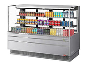 Turbo Air TOM-72L-UFD-S-3S-N 70 3/4" Stainless Steel Low Profile Horizontal Open Air Cooler w/ (3) Levels – Ultra Front Deluxe Merchandiser, 220v/1ph - Donut-Equipment.com