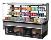 Turbo Air TOM-72L-UFD-W-3SI-N 72" Drop-In Horizontal Open Air Cooler w/ (4) Levels – White Exterior, 220v/1ph - Donut-Equipment.com